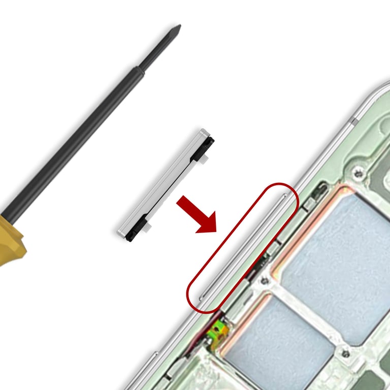 Samsung Bouton Volume Original pour Galaxy S23 / S23 Plus Service Pack pâle - vue 3