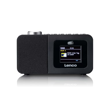 Lenco Radio Reloj Bluetooth/DAB+/FM Modelo CR-625 con Pantalla LCD y Antena Negro