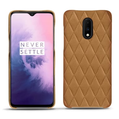 Coque cuir OnePlus 7 -  - Marron - Cuir lisse premium couture