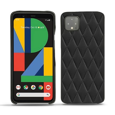 Coque cuir Google Pixel 4 -  - Noir - Cuir lisse couture