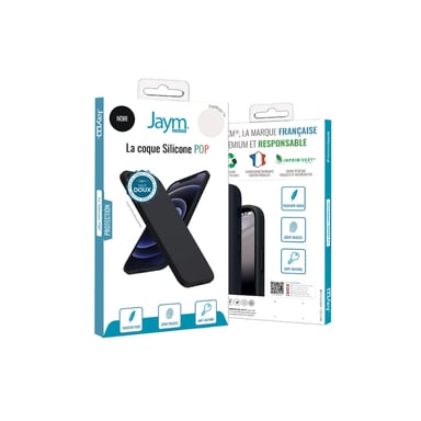 JAYM - Coque Silicone Noire comptatible avec [ Apple iPhone 16 ] - 100% Silicone et Microfibre - Renforcée et Ultra Doux