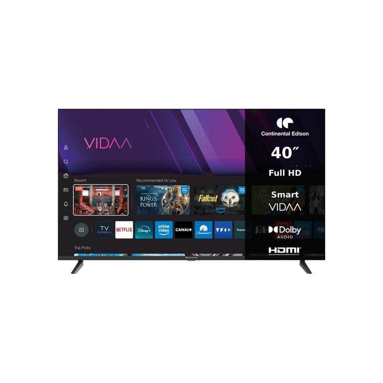 Continental Edison Téléviseur LED CELED40SVFH26B7 40” FHD 3x HDMI 2x USB