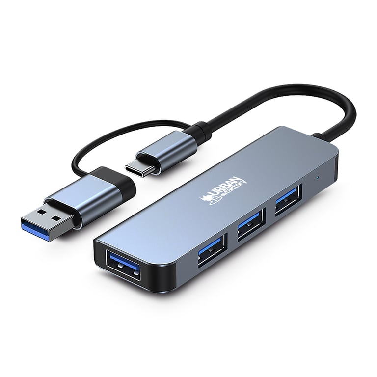 Hub USB Urban Factory 4 ports USB 3.0 + Adaptateur USB A femelle USB C mâle - vue 7