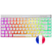 Mars Gaming MKCLOUDWBFR clavier Jouer USB + Bluetooth AZERTY Français Blanc