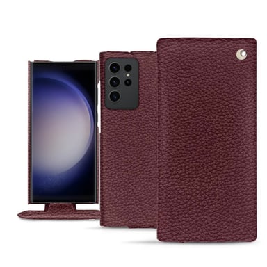 Housse cuir Samsung Galaxy S23 Ultra -  - Violet - Cuir grainé