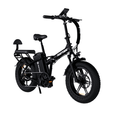 Bicicleta eléctrica plegable RATTAN LM ULTRA, batería extraíble de 48 V y 40,5 Ah, Shimano de 7 velocidades - negra