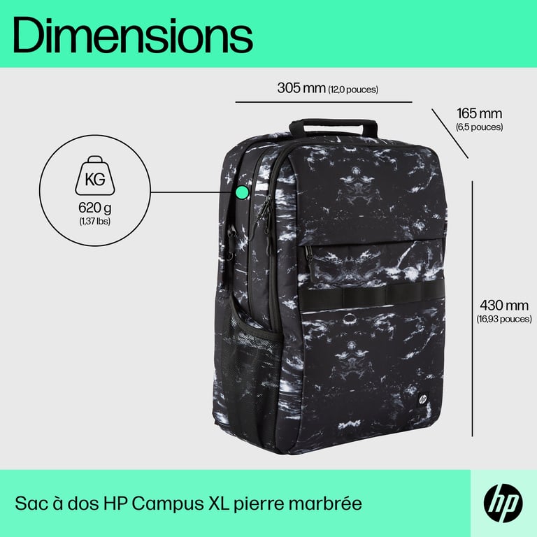 Sac À Dos HP Campus XL – Compartiment Rembourré Pour Ordinateur 16" - vue 5