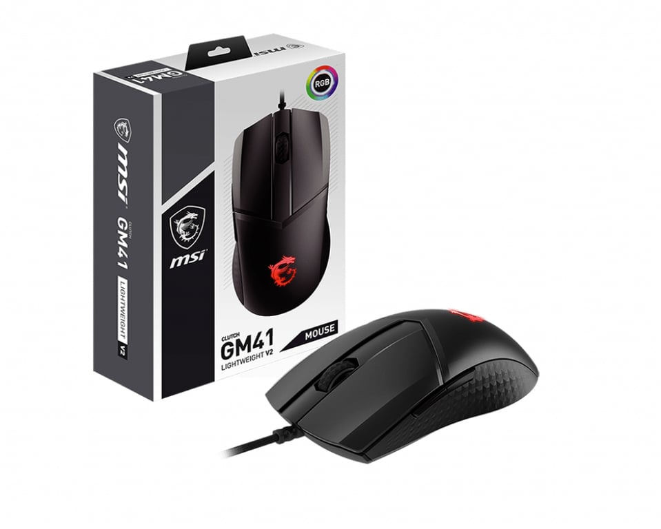 MSI Clutch GM41 Lightweight V2 souris Jouer Ambidextre USB Type-A Optique 16000 DPI - Neuf