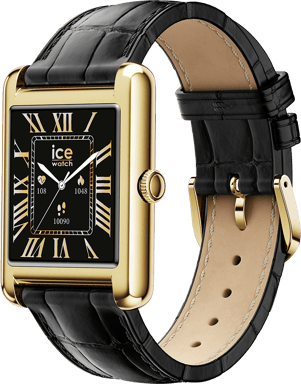 Montre ICE SMART TK 2.0 Rectangulaire avec Bracelet Cuir Or Croco Noir Ice Watch
