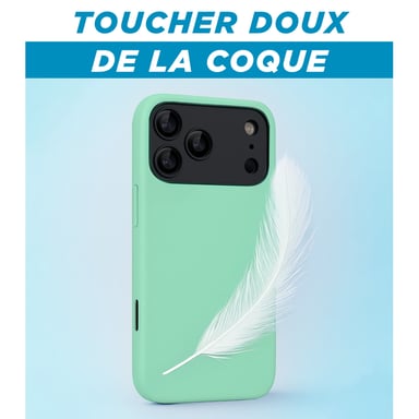 JAYM - Coque Silicone Menthe pour [ iPhone 17 Pro Max ] - 100% Silicone et Microfibre - Renforcée et Ultra Doux