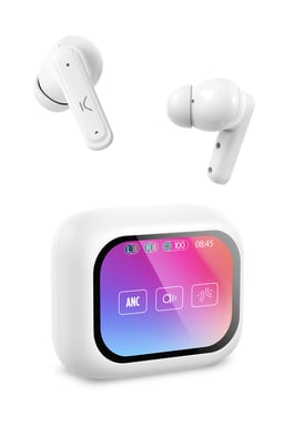 Ksix Vision Casque True Wireless Stereo (TWS) Ecouteurs Appels/Musique/Sport/Au quotidien Blanc