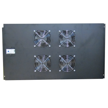 WP RACK Tiroir pour ventilateur en rack avec 4 ventilateurs de refroidissement thermostat CA 230 V RAL 9005