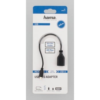 Cable Flexi-Slim micro-USB OTG, USB 2.0, 480 Mbit/s, 0, 15 m