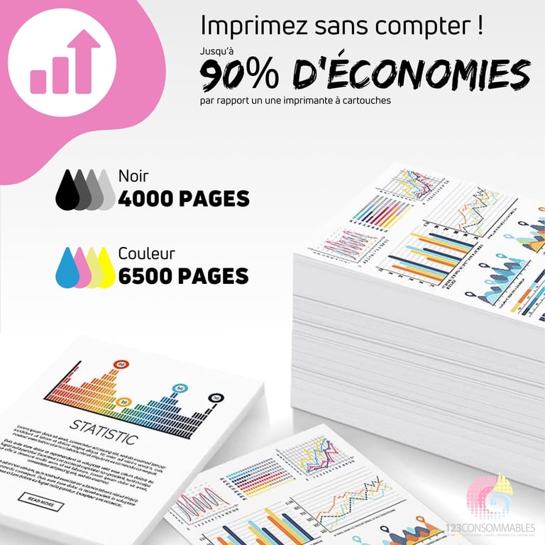 Pack compatible avec EPSON 673 ECOTANK 6 bouteilles d'encre Neuf - vue 2