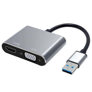 HEDEN USB 3.0 macho / HDMI F + VGA F Adaptador HDMI 4k/30HZ, VGA 1920*1080P Rango de bolsa