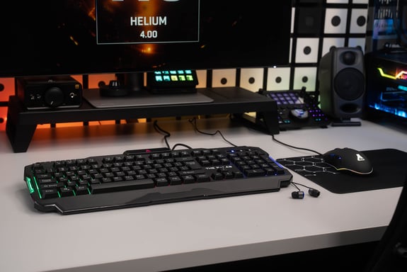 The G-Lab Combo Helium clavier Souris incluse Gaming USB AZERTY Français Noir