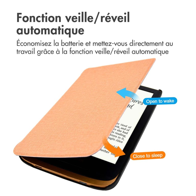 imoshion Étui de liseuse portefeuille Canvas Sleepcover pour Pocketbook Touch Lux 5 / HD 3 / Basic Lux 4 / Vivlio Lux 5 Neuf - vue 2