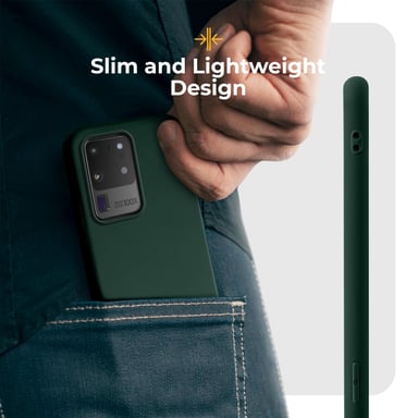 Funda de silicona Moozy Minimalist Series para Samsung S20 Ultra, verde medianoche - TPU fino y flexible acabado mate