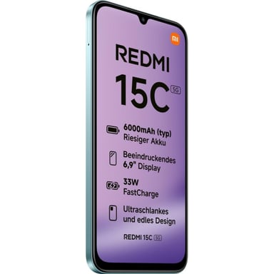 Xiaomi Redmi 15C 5G 17,5 cm (6.9'') Ranura híbrida Dual SIM USB Tipo C 4 GB 256 GB 6000 mAh Verde