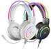 Mars Gaming MHRGBW, Auriculares Chroma RGB Flow, Micrófono Profesional, Sonido Espacial, Blanco