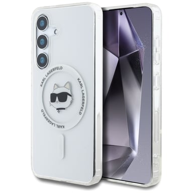Étui Karl Lagerfeld Button Choupette MagSafe pour Samsung Galaxy S25, blanc