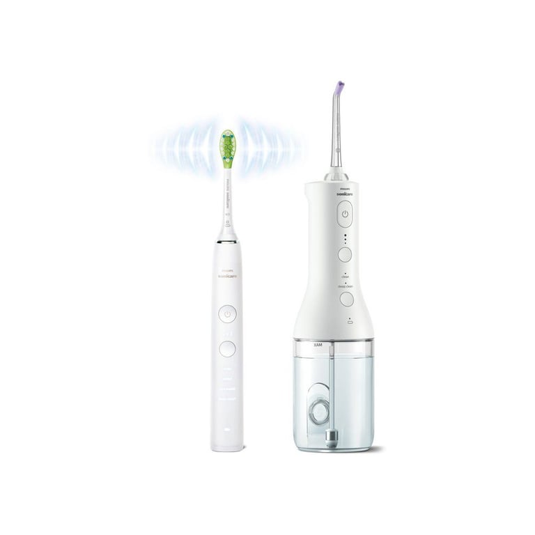 Philips Sonicare DiamondClean 9000 Power Flosser Combo HX3886/41 Blanc brossage ultrasonique et hydropulseur sans fil - Neuf