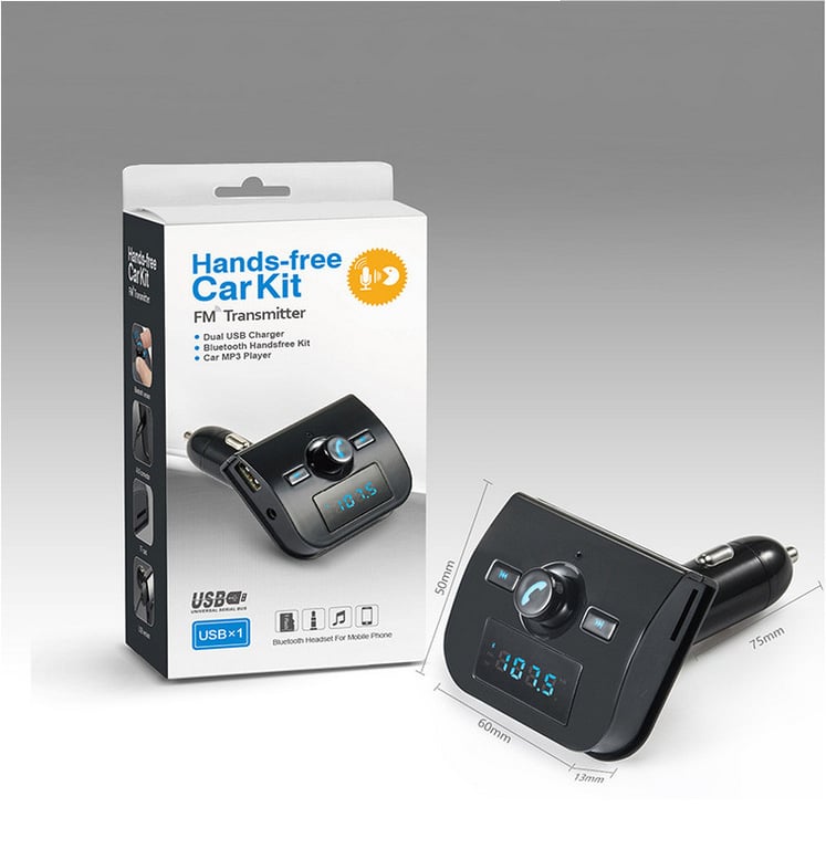 Transmetteur Bluetooth FM MP3 pour Smartphone Voiture Lecteur Kit main  libre Sans Fil Musique Adaptateur Allume