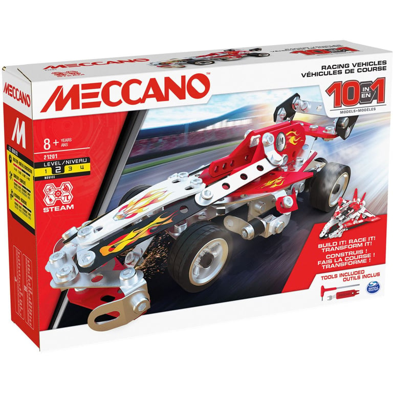 Bandai Meccano Véhicules de Course 10 en 1 Coffret de Construction 10 Modèles 225 pièces Outils Notice Kit Activité Assemblage Voiture Avion Bateau Course Jouet Enfant et+ APM20104 - vue 9