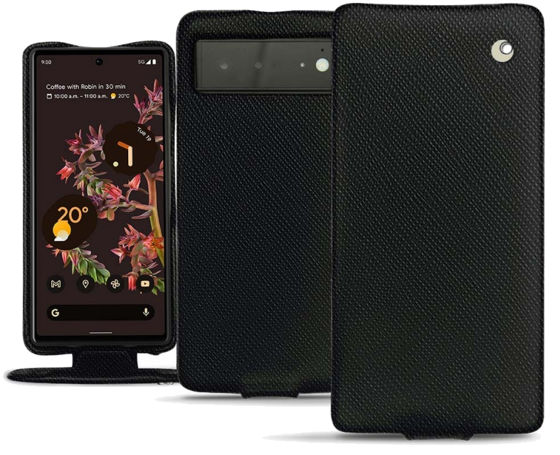 Housse cuir Google Pixel 6 - Rabat verticalNoir