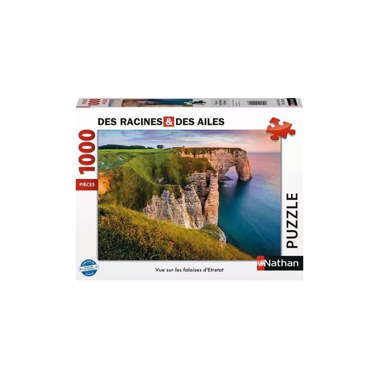 Puzzle 1000 pièces : Vue sur les falaises d'Etretat Des racines et des ailes Ravensburger Nathan - vue 3