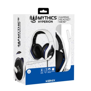 Cuffie Konix Hyperion PS5 con archetto cablato Nero, Blu, Bianco