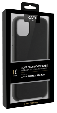 Custodia morbida in silicone gel per iPhone 11 Pro Max, nero satinato