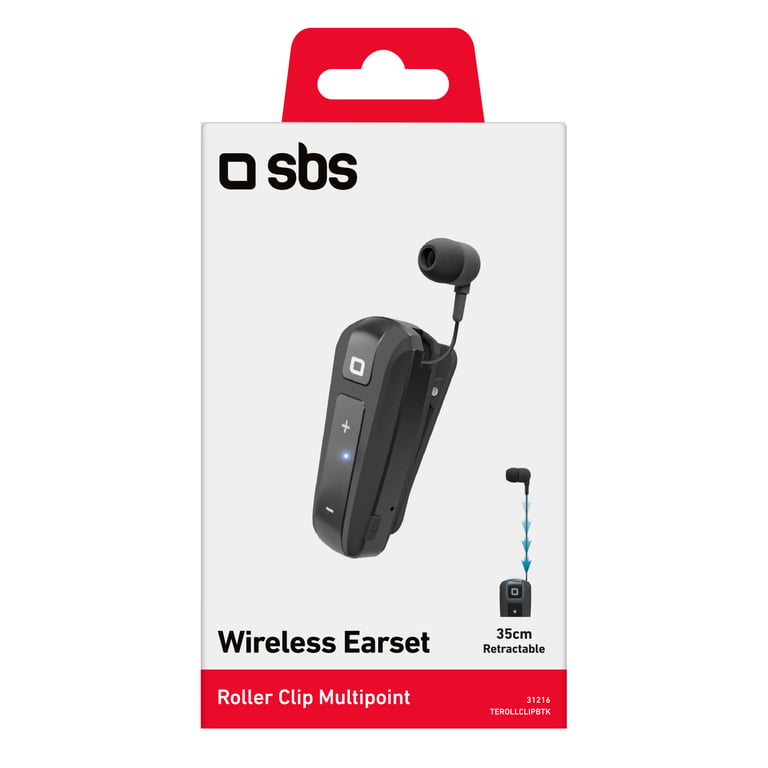 SBS TEROLLCLIPBTK écouteur/casque Sans fil Ecouteurs Appels/Musique  Bluetooth Noir