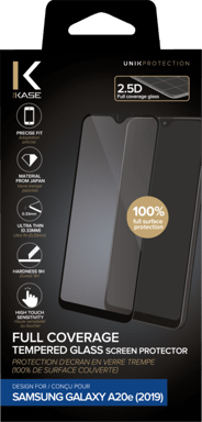 Pellicola protettiva in vetro temperato (100% di copertura della superficie) per Samsung Galaxy A20e 2019, Nero