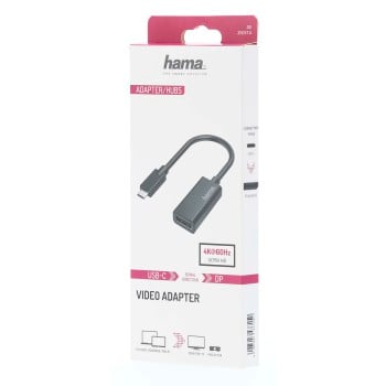 Hama 00200314 câble vidéo et adaptateur USB Type-C DisplayPort Noir
