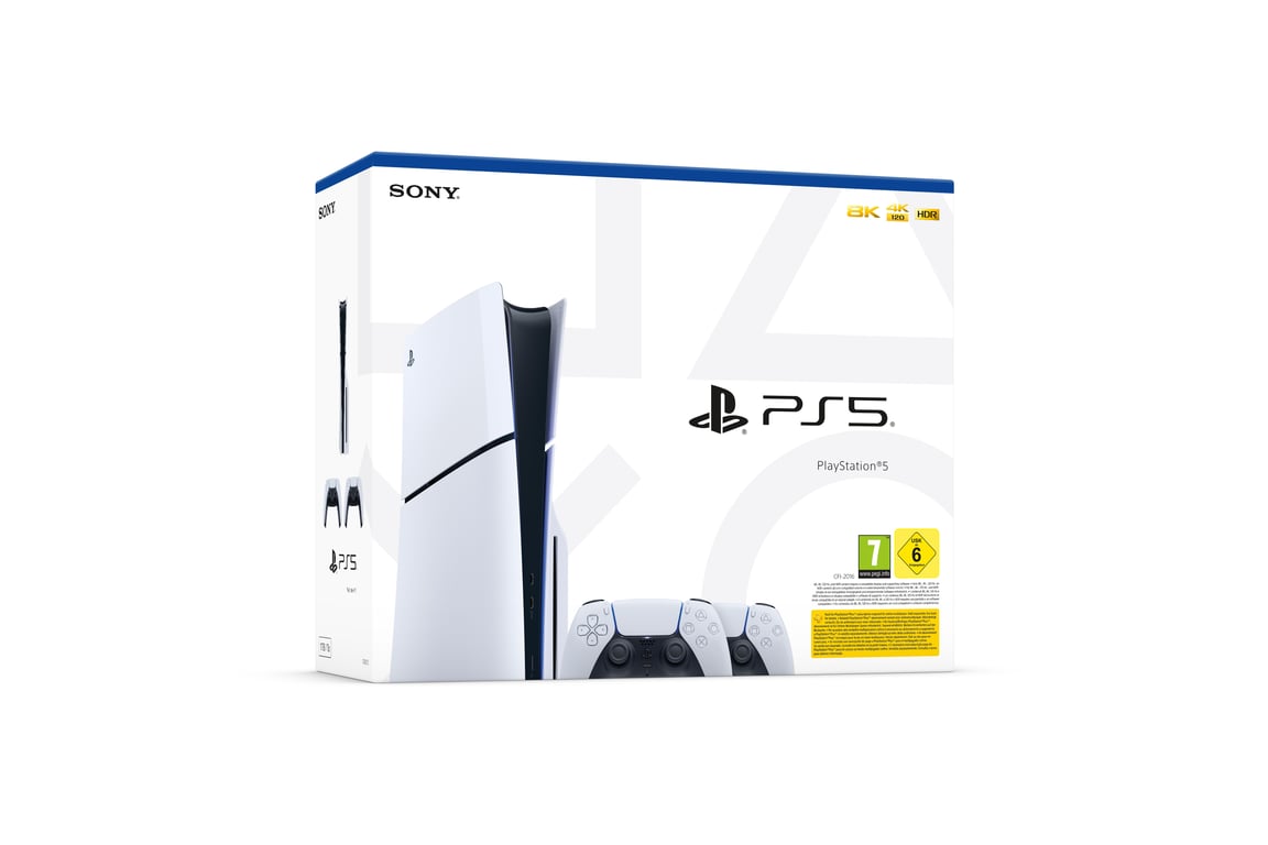 Pack PS5 Slim & 2e Manette Dualsense Blanche - Console de jeux PlayStation 5 Slim 1 To (Standard) - Très bon état