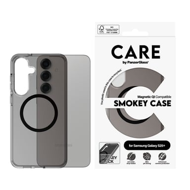 PanzerGlass CARE by ® Flagship Case Urban Combat Smokey w. Black Qi Compatible Samsung Galaxy S25+ funda para teléfono móvil Negro