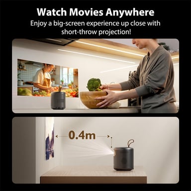 Vidéoprojecteur ETOE E3 Pro avec Google TV, 600 ANSI, 1080P Natif, Décodage 4K, Mise au point Automatique et Correction Keystone, Wi-Fi Double Bande et Audio 20W - Prise EU