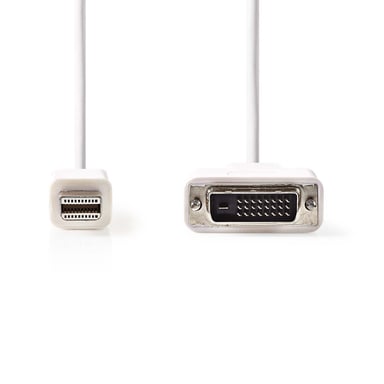NEDIS Cable Mini DisplayPort - DVI - Mini DisplayPort Macho - DVI-D 24+1-Pin Macho - 2,0 m - Blanco