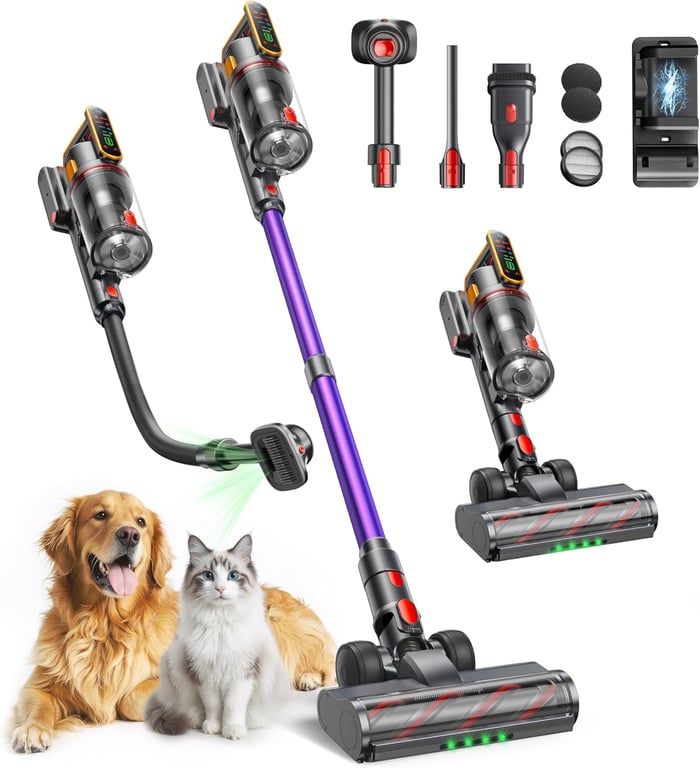 Aspirateur Balai Sans Fil 50kPa HEPA 65 min Neuf