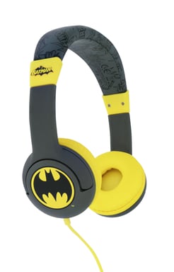 OTL Technologies DC Comics Bat signal Écouteurs Avec fil Arceau Musique Noir, Jaune