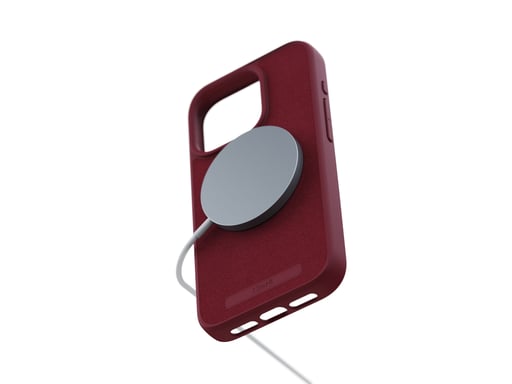 Njord byELEMENTS Custodia MagSafe in pelle scamosciata per iPhone 15 Pro, rosso Apple iPhone 15 Pro