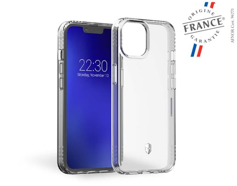 Funda reforzada iPhone 14 PULSE Origine France Garantie à vie Transparente - FR Force Case