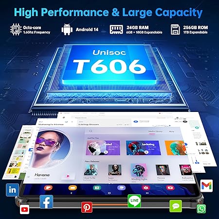 Oukitel RT9 Outdoor Tablet 6 Tablette robuste 10 1 pouces IP69 résistant à 'eau et résistant Avec coque Double SIM 4G 11 000 mAh Neuf - vue 2