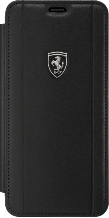 Ferrari Heritage Portofino Coque clapet en cuir véritable pour Samsung Galaxy S9, Noir