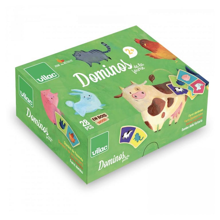 Dominos de la Ferme en Bois Jeu Éducatif Vilac Neuf