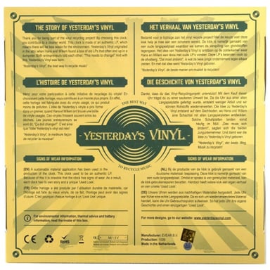 Horloge vinyle recyclé NUMBERS