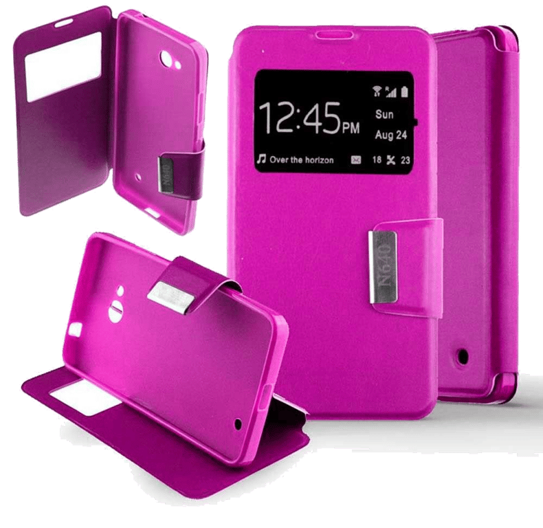 Etui Folio compatible Rose Fushia Nokia Lumia 640