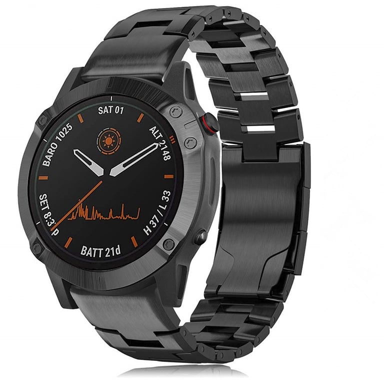 Bracelet De Montre En Titane Pour Garmin Fenix 7x/6x/5x - 26 Mm, Noir