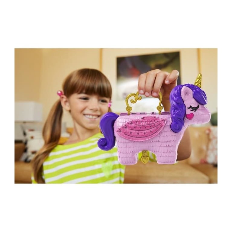 POLLY POCKET Coffret Licorne Surprises - Pinata Licorne Feerique + de 25 accessoires - Neuf